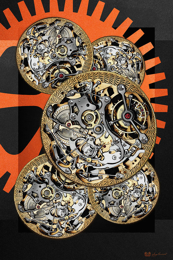 Clock Digital Art - Clockwork Orange - 4 of 4 by Serge Averbukh