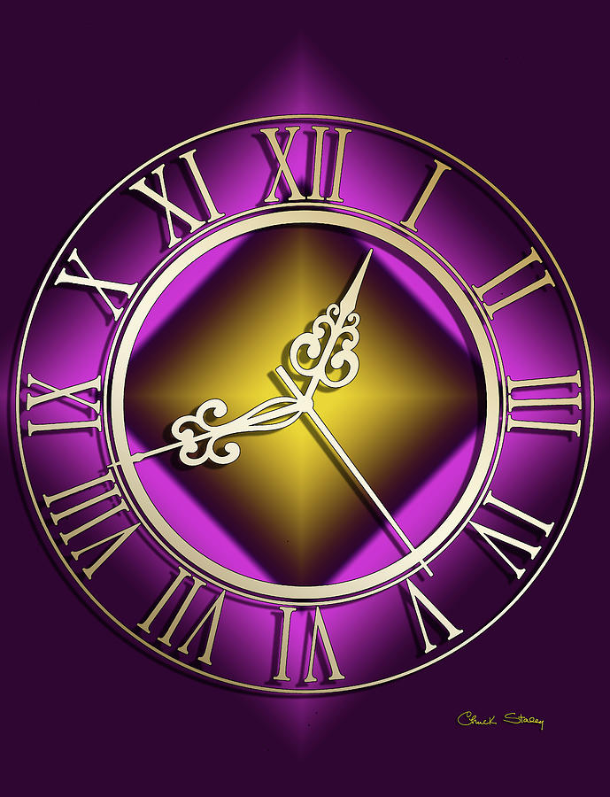 Vintage Digital Art - Clockwork Purple by Chuck Staley