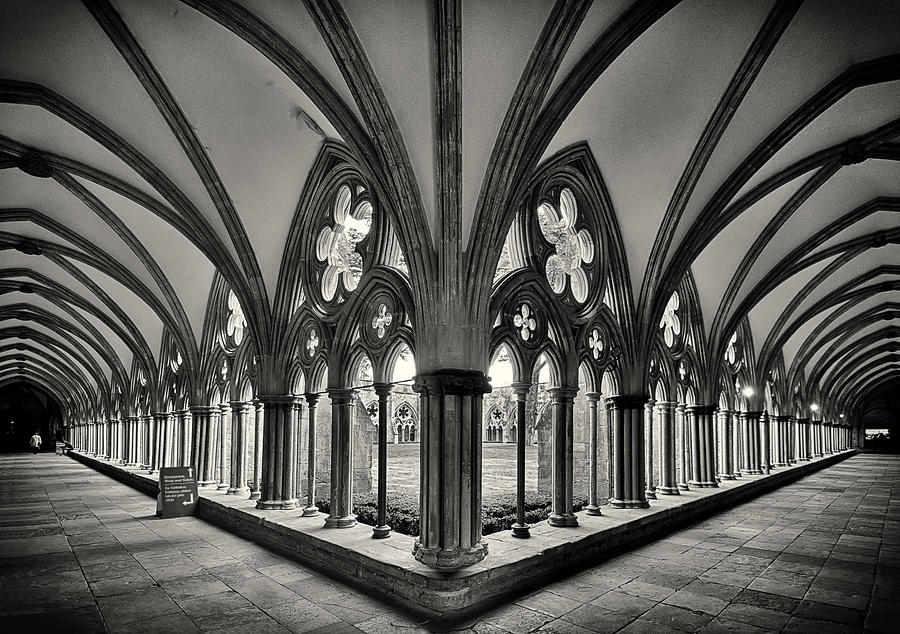 Cloisters of Salisbury Cathedral England  Photograph by Shirley Mitchell