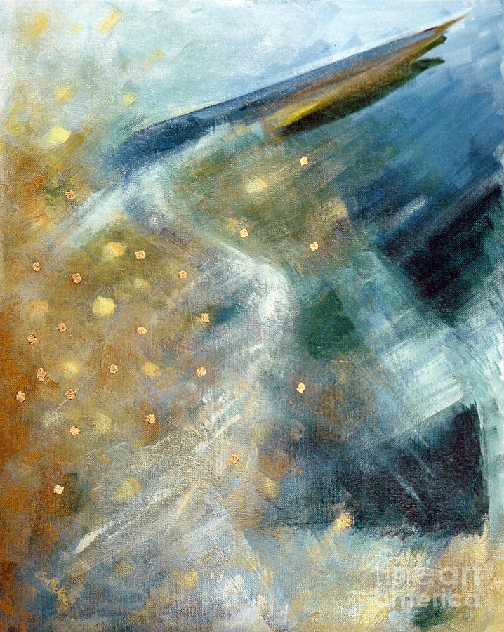 Abstract Painting - Close Encounter With A Great Blue by Suzanne McKee