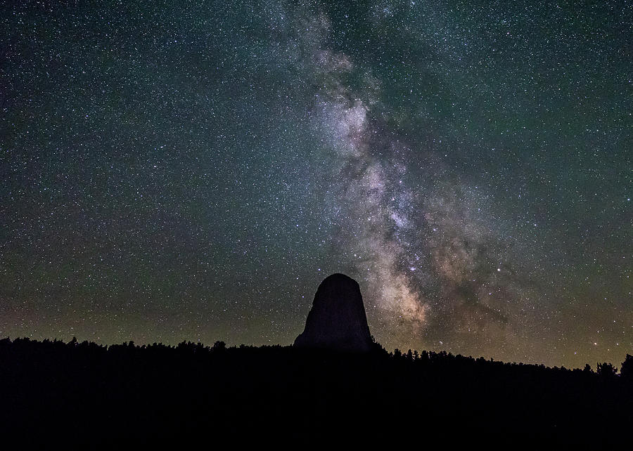 Close Encounter with the Milky Way at Devils Tower Photograph by M C Hood