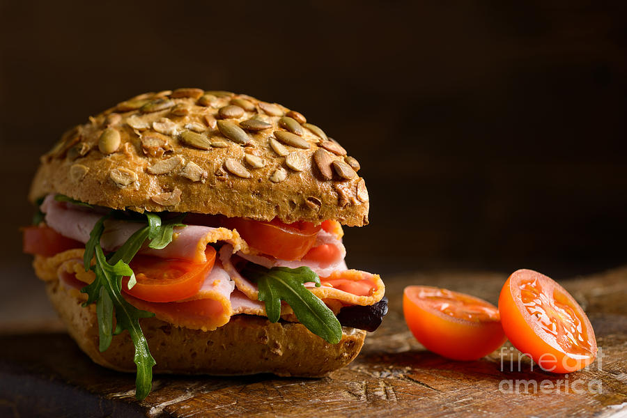 Close Up Ham Salad Roll Photograph by Amanda Elwell