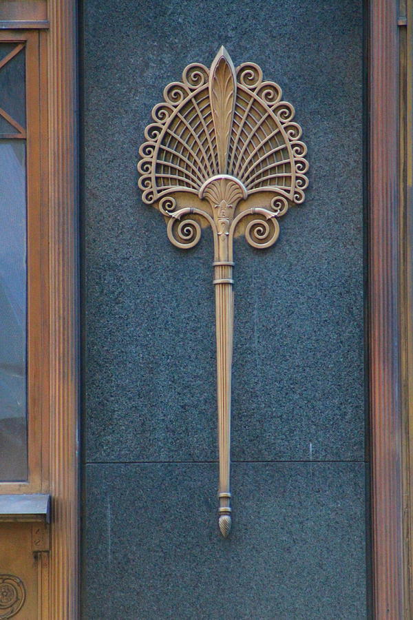 Close up of Art Deco Fixture of Palmer House Chicago Photograph by Colleen Cornelius