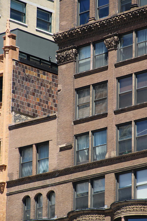 Close Up of Brownstone Buildings in Chicago Photograph by Colleen Cornelius