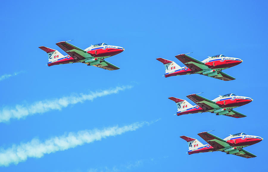 Close-Up of Canadian Snowbirds over Horseshoe Falls Photograph by Jeff at JSJ Photography
