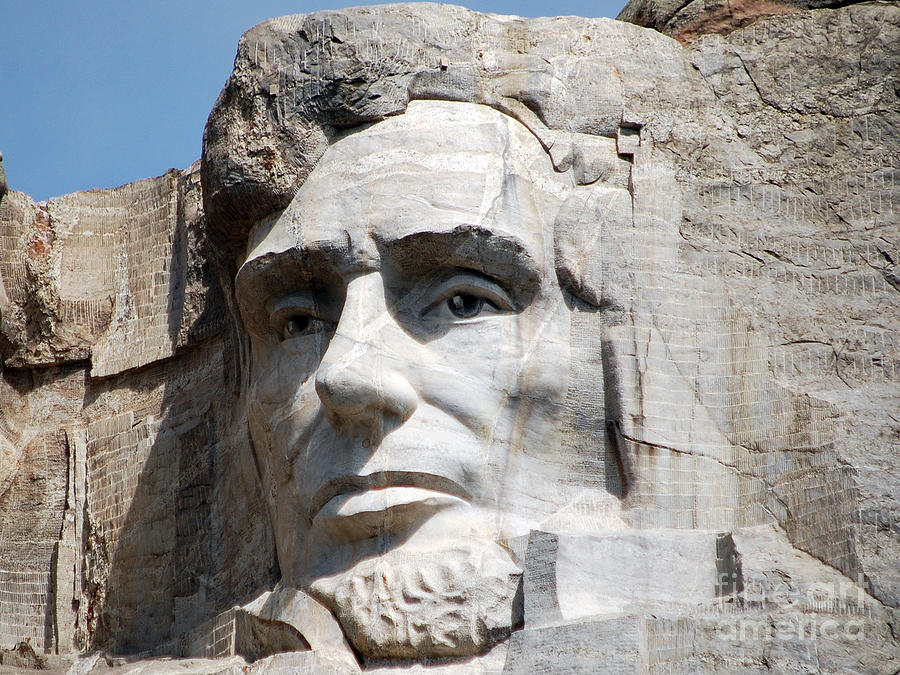 Close Up of President Abraham Lincoln on Mount Rushmore South Dakota Photograph by Shawn OBrien
