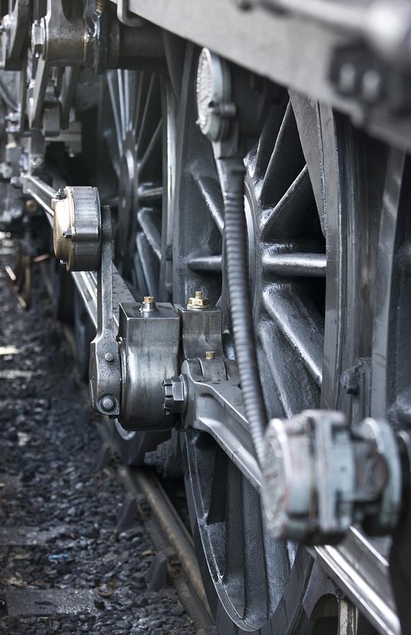 Close-up Of Steam Engine Train Wheel Photograph by John Short