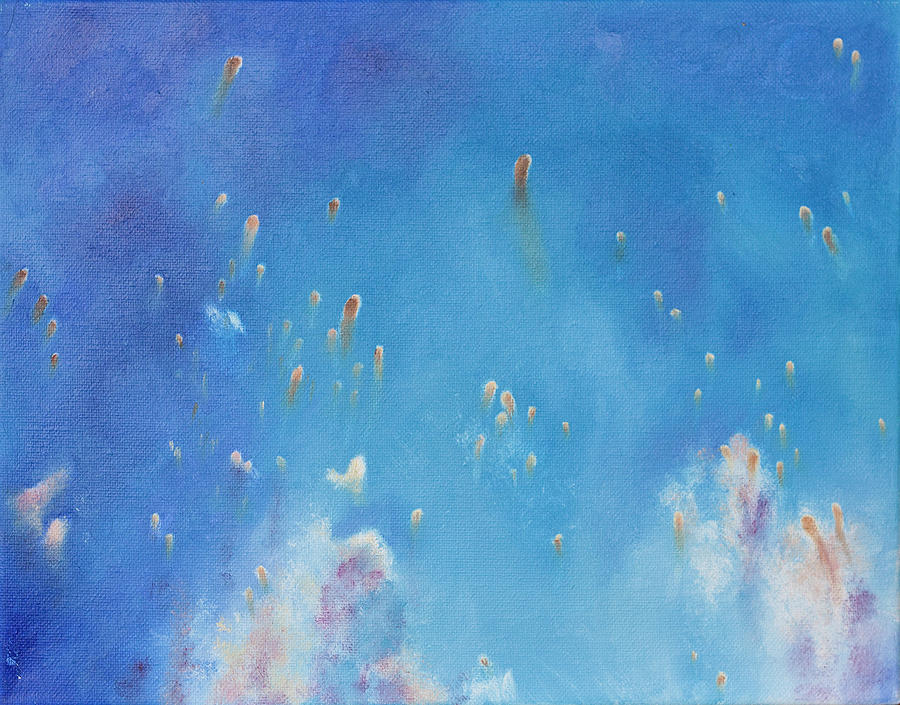 Space Painting - Close Up of the Helix Nebula - Tryptic Panel 3 by Noemie Sierra