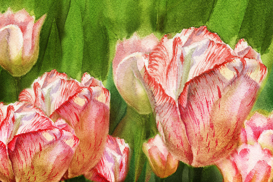 Close Up Tulips Painting by Irina Sztukowski