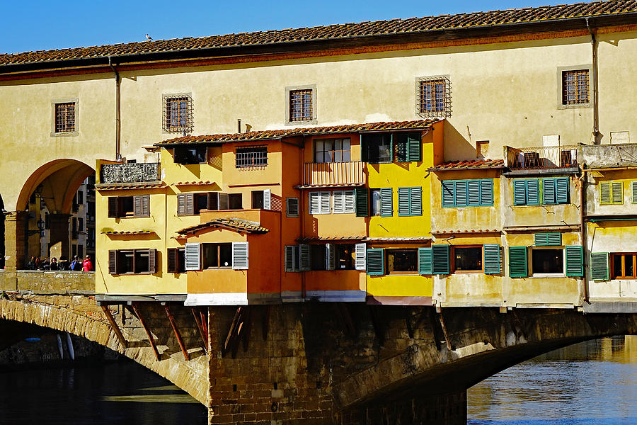 Close Up View Of A Section Of The Ponte Vecchio Bridge In Florence Italy Photograph by Rick Rosenshein