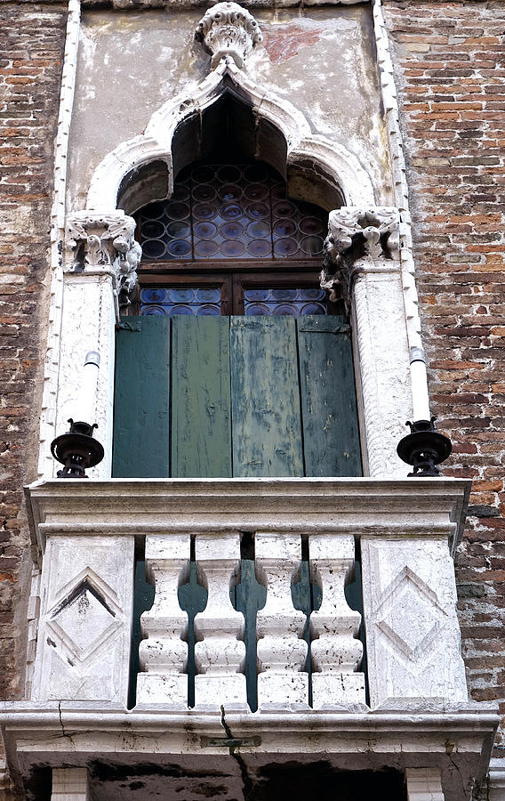 Closed Balcony Doors In Venice Italy Photograph by Rick Rosenshein