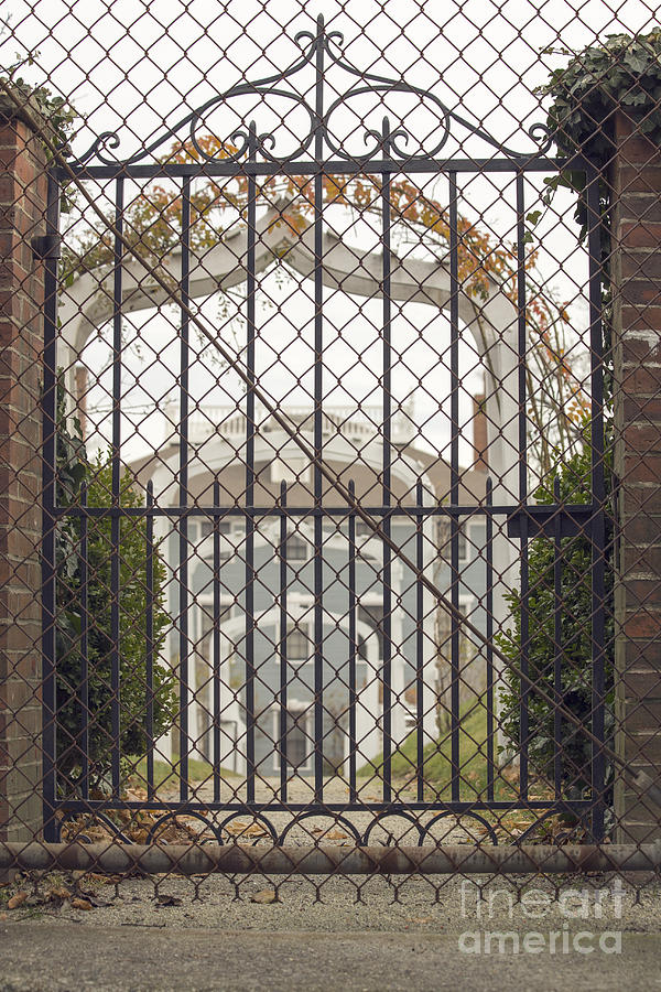 Boat Photograph - Closed gate to an old mansion by Edward Fielding