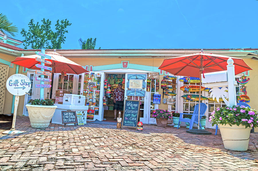 Umbrella Photograph - Closest Gift Shop to Cuba Key West Florida by Betsy Knapp