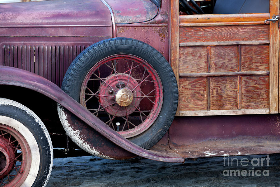 Closeup of a woody wagon Photograph by Anthony Totah