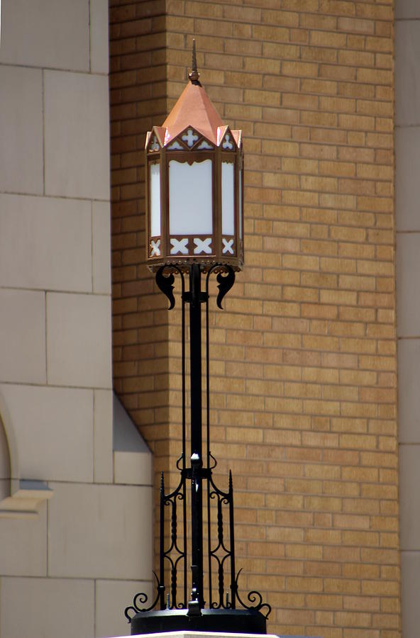 Closeup of Copper Outdoor Lamp Photograph by Colleen Cornelius