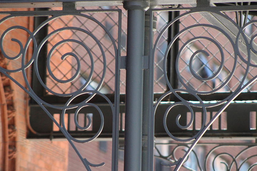 Closeup of Decorative Wrought Iron on Chicago Building Photograph by Colleen Cornelius