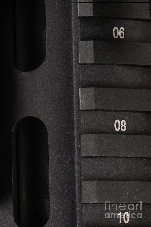 Gun Photograph - Closeup of Picatinny Rails on an AR15 by Jt PhotoDesign