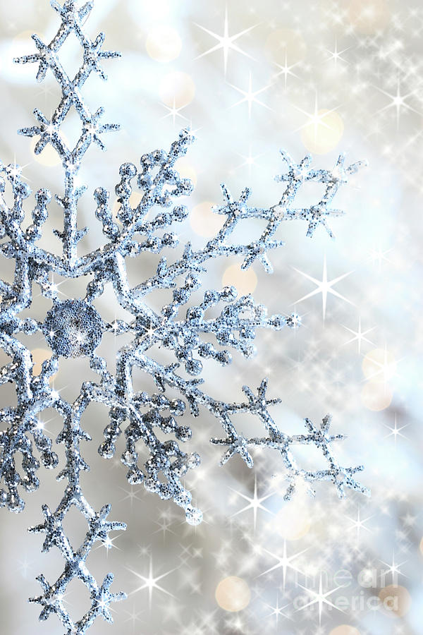 Christmas Photograph - Closeup of snowflake by Sandra Cunningham