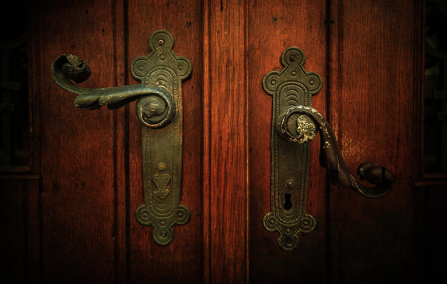 Closeup of two ornamented handles Photograph by Jaroslaw Blaminsky
