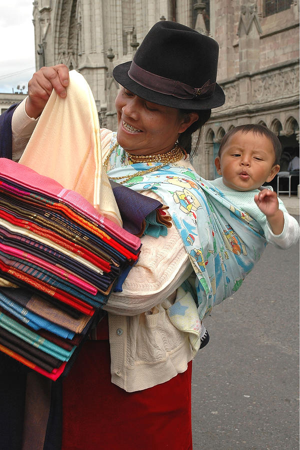 Cloth Vendor in Quito Photograph by Alan Lenk