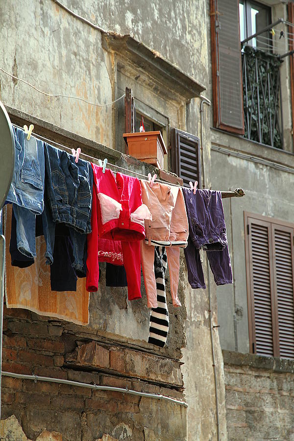 Clothes Hanging Photograph by Valentino Visentini