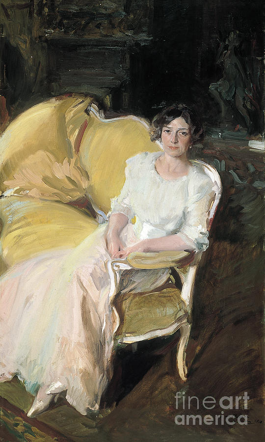 Clotilde Seated on a Sofa Painting by Celestial Images