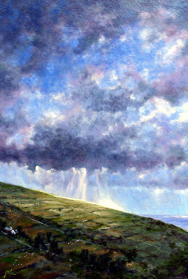 Cloud Burst Ireland Painting by Jim Gola
