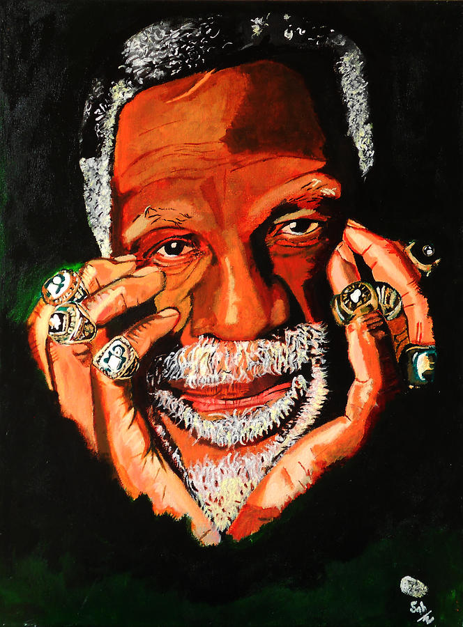 Bill Russell Painting - Cloud Eleven - Bill Russell by Saheed Fawehinmi