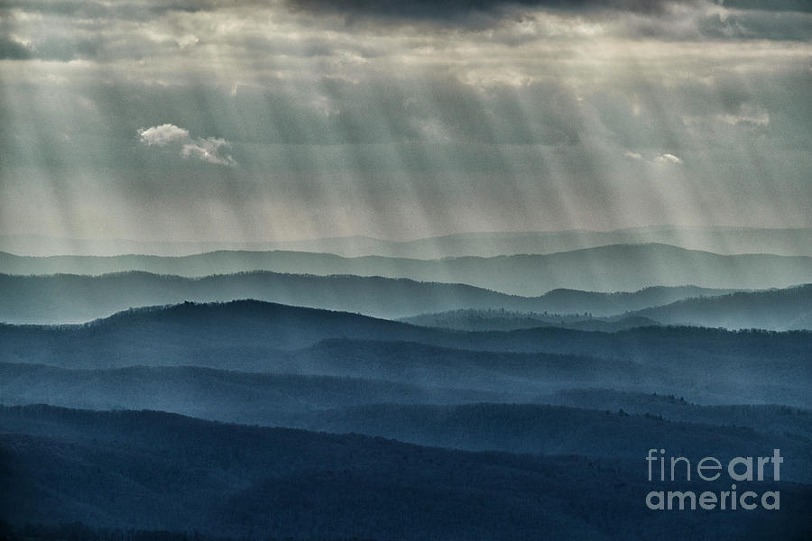 Cloud Filtered Sunlight Rays Ridges Photograph by Thomas R Fletcher