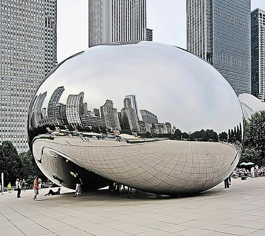Chicago Photograph - Cloud Gate  or The Bean in Chicago, Illinois by Lyuba Filatova