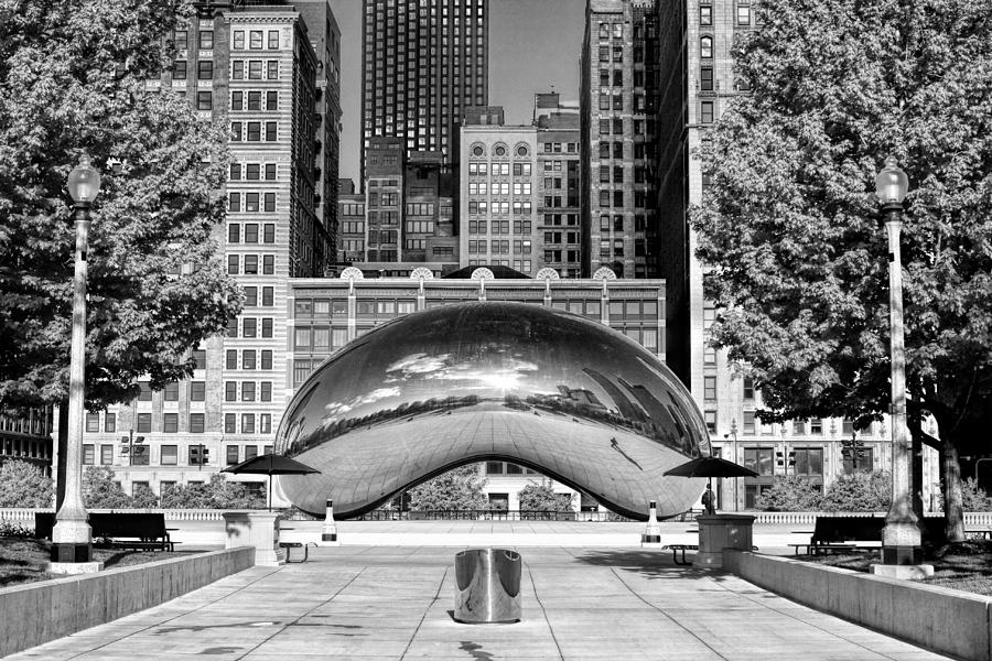 Cloud Gate Park Black and White Photograph by Christopher Arndt