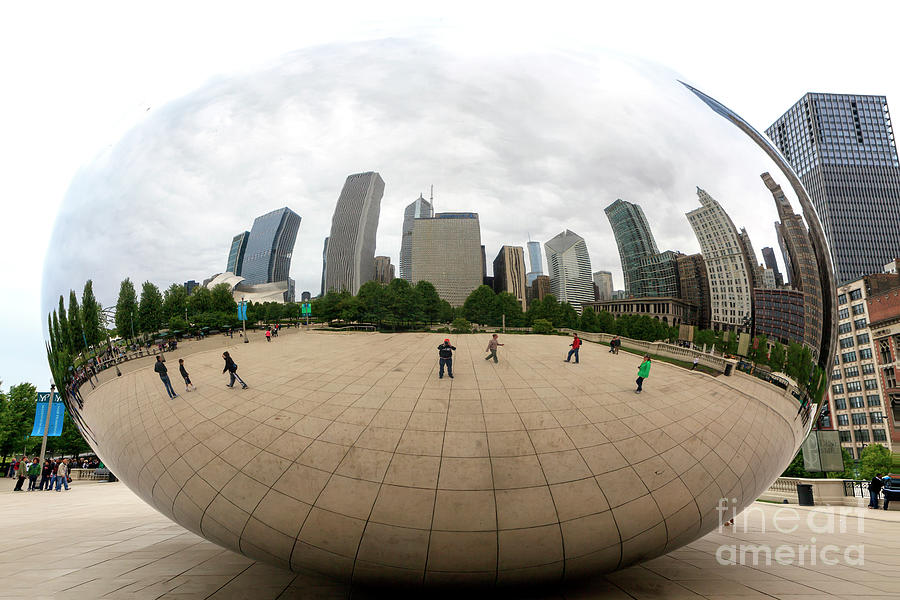 Cloud Gate Skyscrapers Chicago Photograph by John Rizzuto