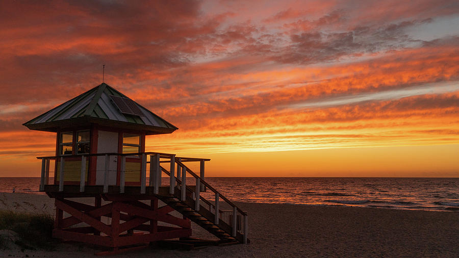 Cloud Glow Sunrise Delray Beach Florida Photograph by Lawrence S Richardson Jr
