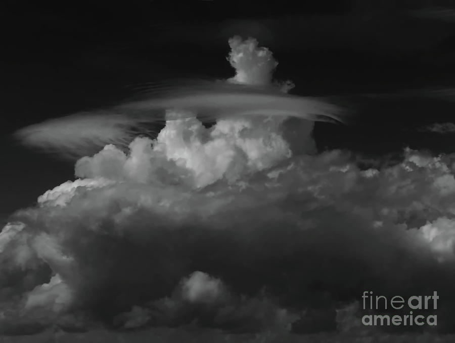Black And White Photograph - Cloud Halo BW by Carol Lloyd