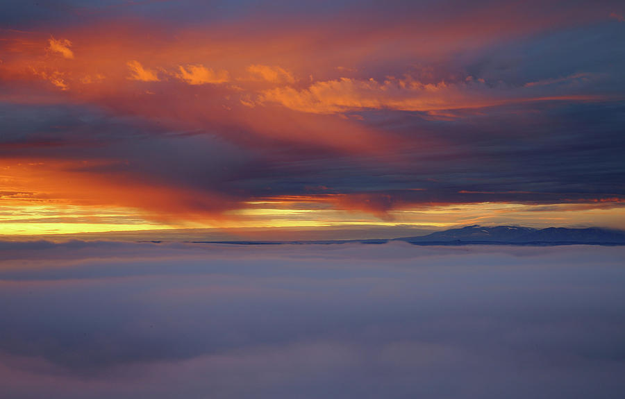 Cloud layer sunrise at Dead Horse Point State Park Photograph by Jetson Nguyen