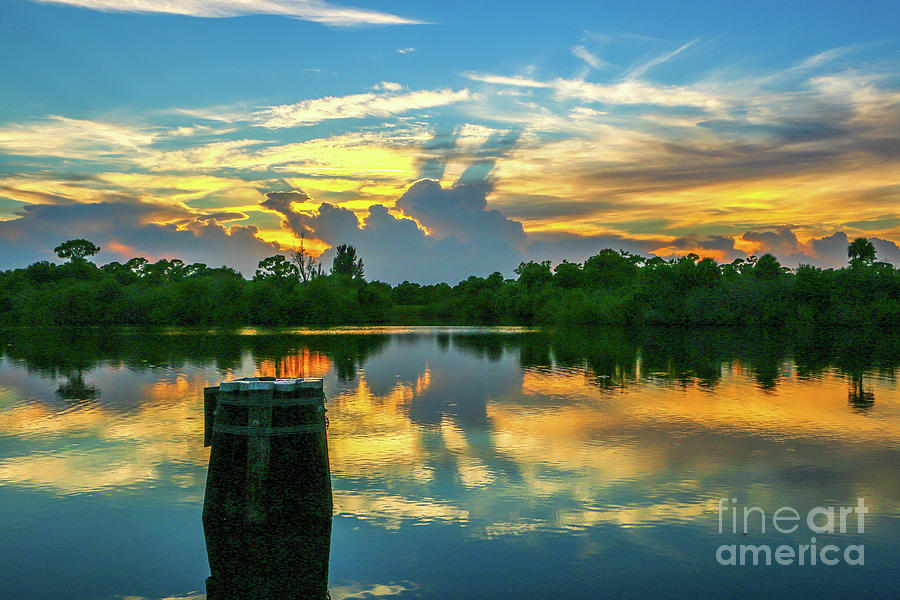 Cloud Reflection Sunset Photograph by Tom Claud