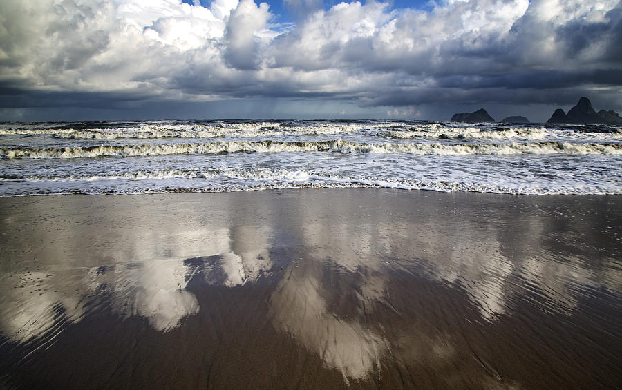 Cloud Reflections on a Beach Photograph by Georgia Clare