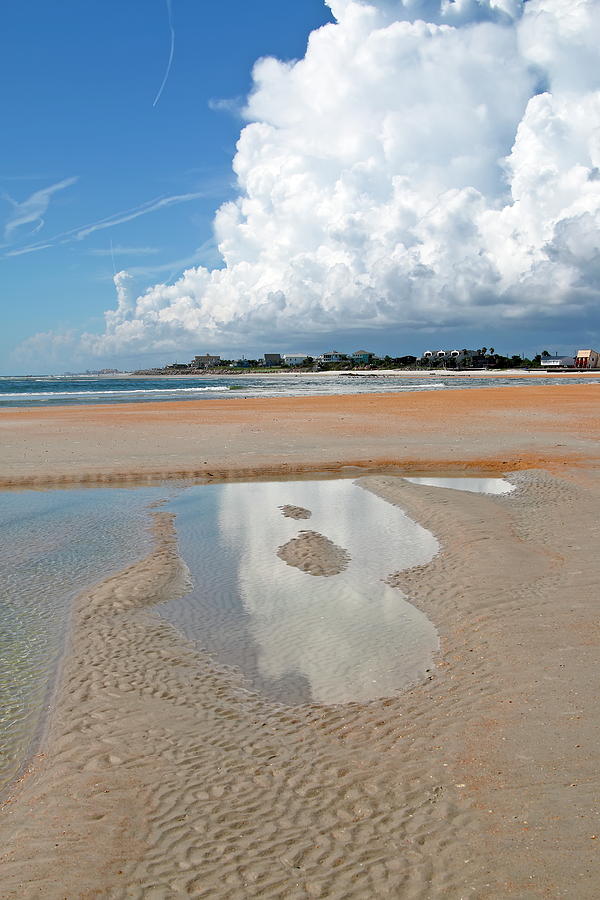 Cloud Reflections On Beach Photograph by Daniel Caracappa - Pixels