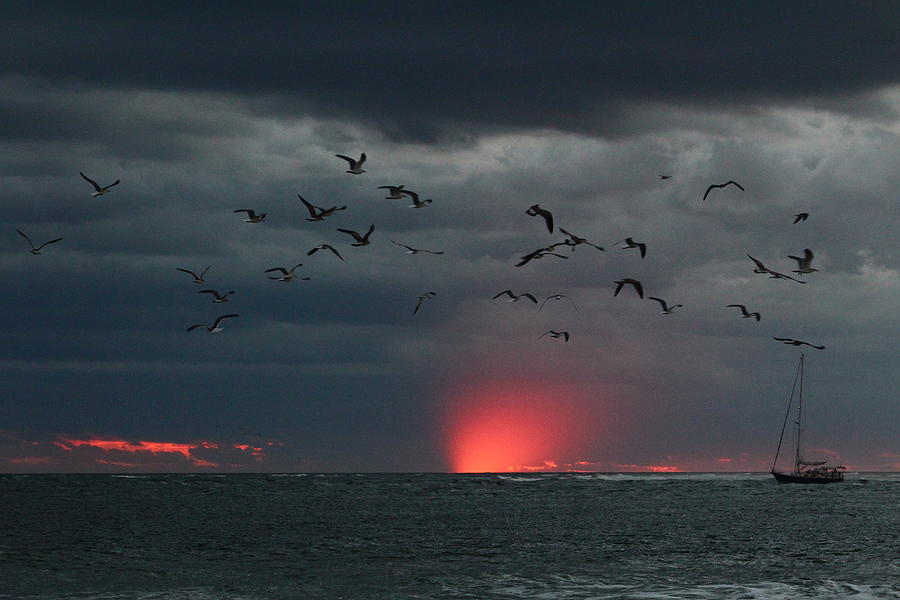 Vilano Beach Photograph - Cloudy Sunrise on Vilano Beach by Sean Sowell