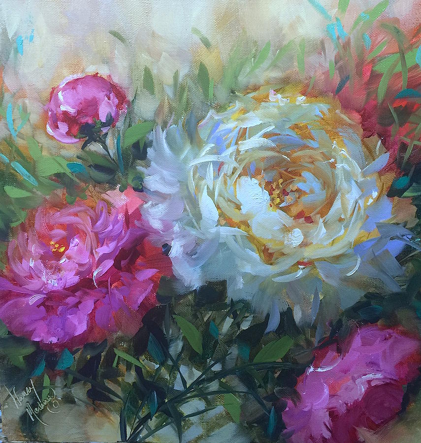 Cloud Swept Peonies Painting by Nancy Medina - Fine Art America