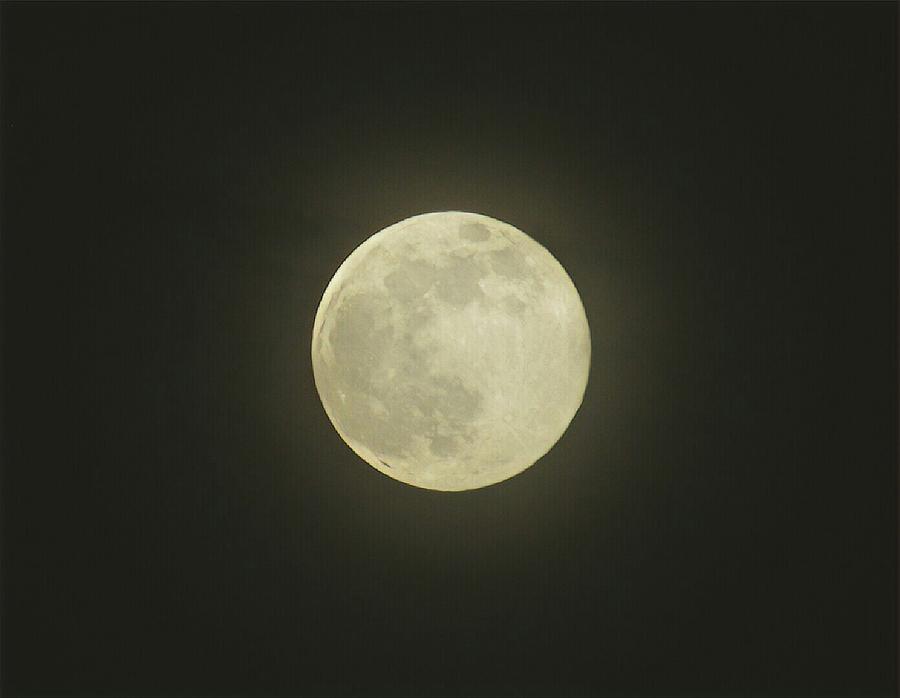 Clouded Full Moon Photograph by Robert Knight