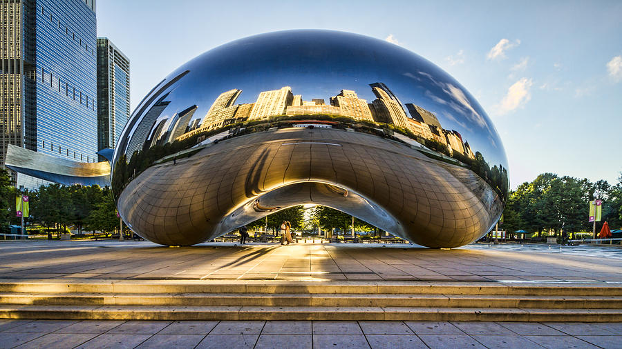 Chicago Photograph - Cloudgate in Chicago by Lindley Johnson