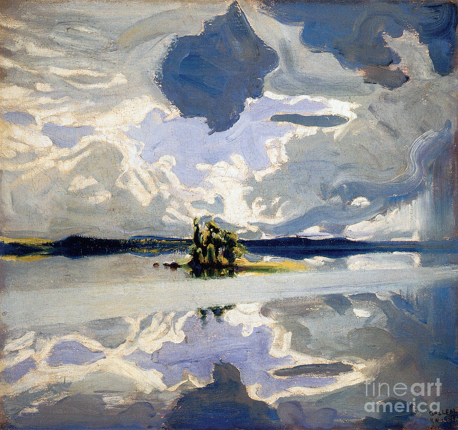 Clouds Above A Lake Painting by MotionAge Designs