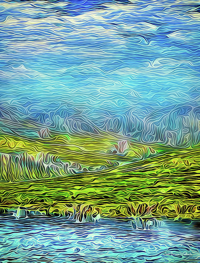 Landscape Digital Art - Clouds Above Golden Hills by Joel Bruce Wallach
