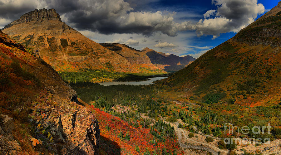 Glacier National Park Photograph - Clouds And Colors In Swiftcurent Valley by Adam Jewell