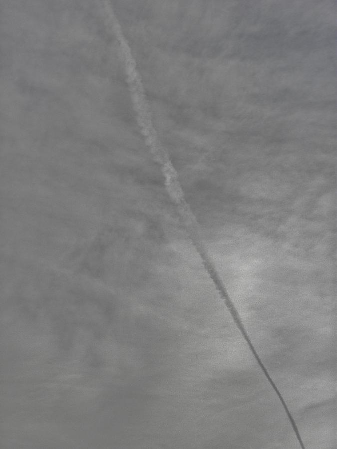 Jet Photograph - Clouds and Con Trail by CL Redding