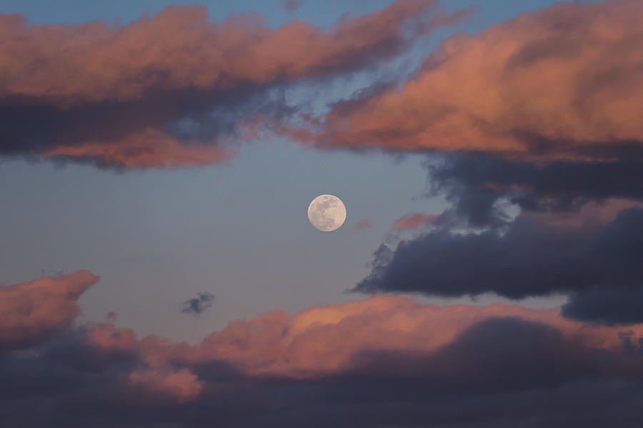 Clouds and Moon March 2017 Photograph by Terry DeLuco