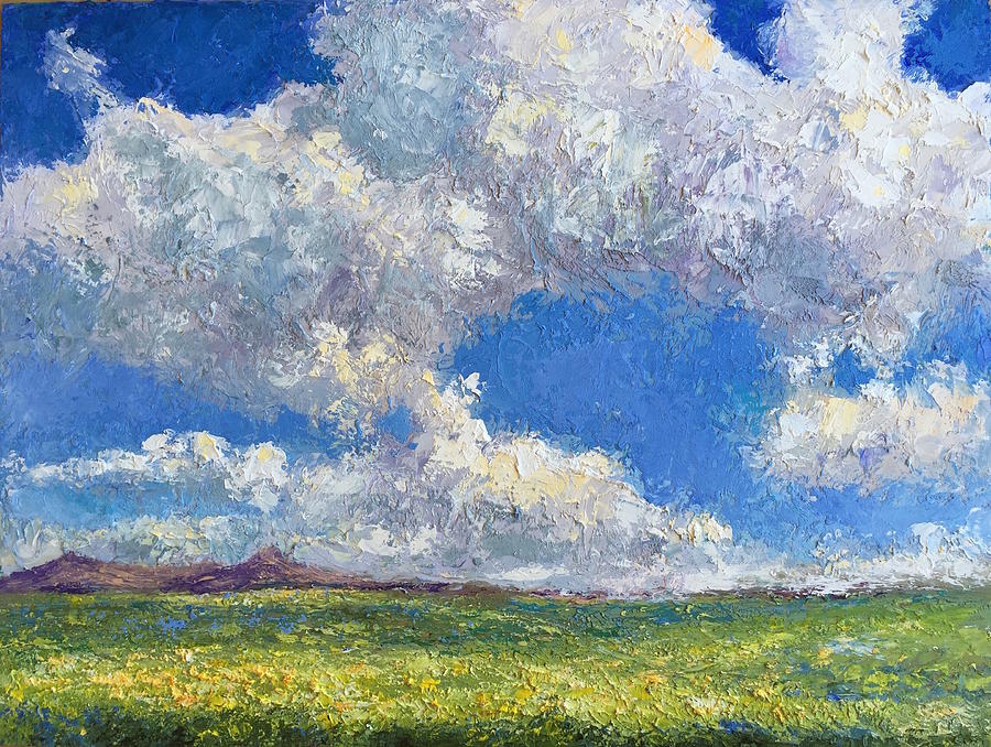 Clouds And Mustard on Fairview Road Painting by Shannon Grissom