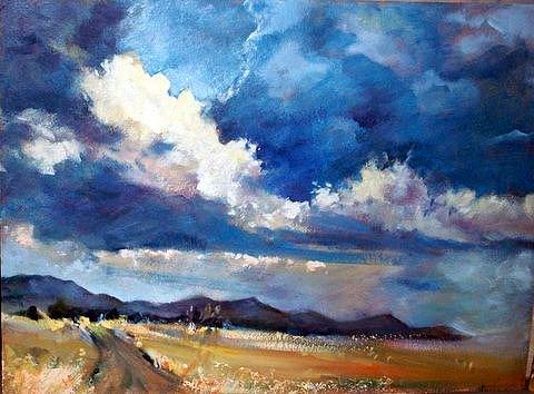 Landscape Painting - Clouds Are Gathering by Estelle Hartley Landscape Painting - Clouds Are Gathering by Estelle Hartley
