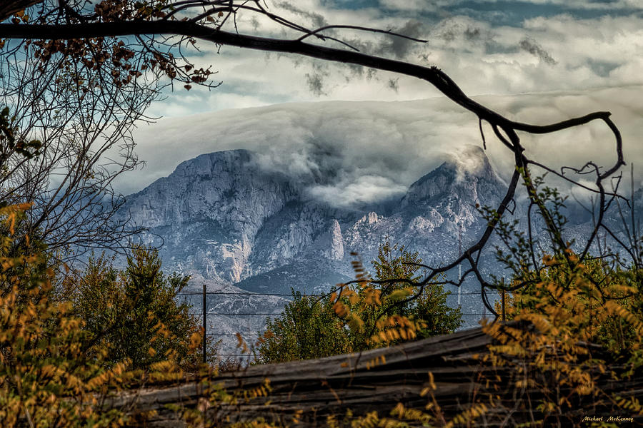 Clouds Draping the Sandias Photograph by Michael McKenney